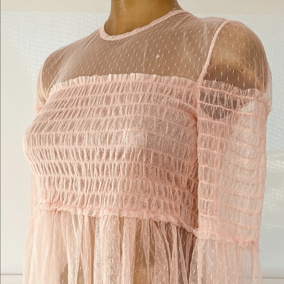 ROMEO & JULIET COUTURE $130 NWT Sheer Peasant TOP - Picture 13 of 13